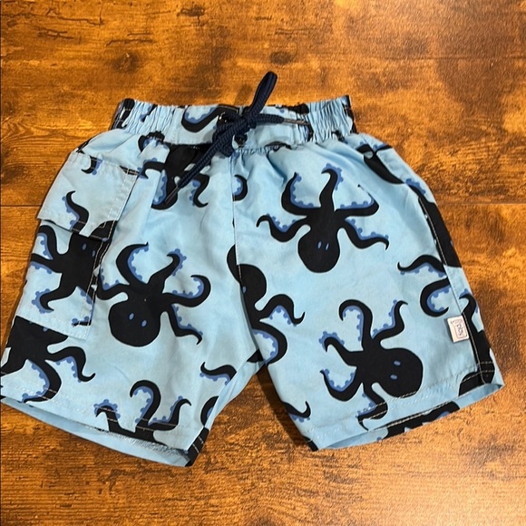 IPLAY Infant 12mo Swim Trunks Swim Diaper Mesh Lined UPF 50+ Octopus Blue Navy - Picture 1 of 6